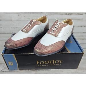 ESTATE COLLECTION by FOOTJOY Wmns Golf Shoes Size 7.5 Style 99408 White Bronze